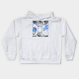 Human soul between angel wings Kids Hoodie